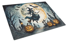 Load image into Gallery viewer, Flying Witch Spooky Halloween Glass Cutting Boards – Durable, Decorative Kitchen Art Large