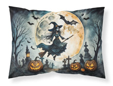 Load image into Gallery viewer, Flying Witch Spooky Halloween Fabric Standard Pillowcase – Artistic Decorative Front, White Back