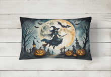 Load image into Gallery viewer, Flying Witch Spooky Halloween Fabric Decorative Pillow