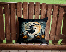 Load image into Gallery viewer, Flying Witch Spooky Halloween Throw Pillow - 14x14 Decorative Pillow – Art for Your Home &amp; Patio