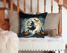 Load image into Gallery viewer, Flying Witch Spooky Halloween Throw Pillow - 14x14 Decorative Pillow – Art for Your Home &amp; Patio