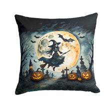 Load image into Gallery viewer, Flying Witch Spooky Halloween Throw Pillow - 14x14 Decorative Pillow – Art for Your Home &amp; Patio