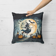 Load image into Gallery viewer, Flying Witch Spooky Halloween Fabric Decorative Pillow