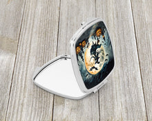 Load image into Gallery viewer, Flying Witch Spooky Halloween Compact Mirror – Stylish Purse Mirror with Artistic Covers