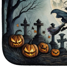 Load image into Gallery viewer, Flying Witch Spooky Halloween Dish Drying Mat