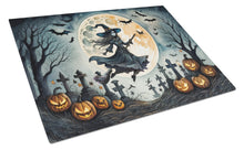 Load image into Gallery viewer, Flying Witch Spooky Halloween Glass Cutting Boards – Durable, Decorative Kitchen Art Large