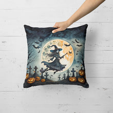 Load image into Gallery viewer, Flying Witch Spooky Halloween Fabric Decorative Pillow