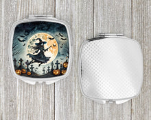 Load image into Gallery viewer, Flying Witch Spooky Halloween Compact Mirror – Stylish Purse Mirror with Artistic Covers