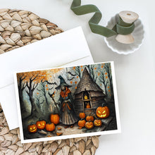 Load image into Gallery viewer, Slavic Witch Spooky Halloween Greeting Cards -  Blank Note Cards – 8-Pack of Artist-Designed Cards with Envelopes