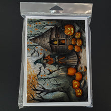 Load image into Gallery viewer, Slavic Witch Spooky Halloween Greeting Cards -  Blank Note Cards – 8-Pack of Artist-Designed Cards with Envelopes