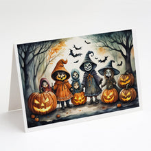 Load image into Gallery viewer, Trick or Treaters Spooky Halloween Greeting Cards -  Blank Note Cards – 8-Pack of Artist-Designed Cards with Envelopes