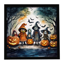 Load image into Gallery viewer, Trick or Treaters Spooky Halloween Framed Metal Print