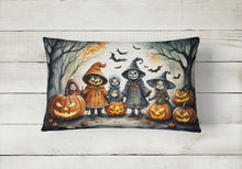 Load image into Gallery viewer, Trick or Treaters Spooky Halloween Fabric Decorative Pillow