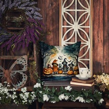 Load image into Gallery viewer, Trick or Treaters Spooky Halloween Throw Pillow - 14x14 Decorative Pillow – Art for Your Home &amp; Patio