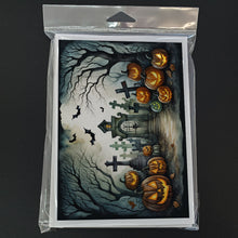 Load image into Gallery viewer, Graveyard Spooky Halloween Greeting Cards -  Blank Note Cards – 8-Pack of Artist-Designed Cards with Envelopes