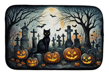 Load image into Gallery viewer, Black Cat Spooky Halloween Dish Drying Mat