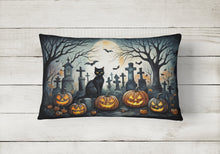 Load image into Gallery viewer, Black Cat Spooky Halloween Fabric Decorative Pillow