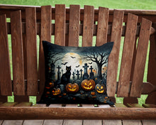 Load image into Gallery viewer, Black Cat Spooky Halloween Throw Pillow - 14x14 Decorative Pillow – Art for Your Home &amp; Patio