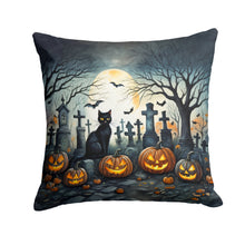 Load image into Gallery viewer, Black Cat Spooky Halloween Fabric Decorative Pillow