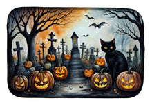 Load image into Gallery viewer, Black Cat Spooky Halloween Dish Drying Mat