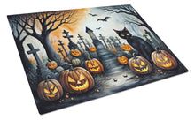 Load image into Gallery viewer, Black Cat Spooky Halloween Glass Cutting Boards – Durable, Decorative Kitchen Art Large