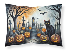 Load image into Gallery viewer, Black Cat Spooky Halloween Fabric Standard Pillowcase – Artistic Decorative Front, White Back