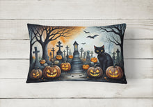 Load image into Gallery viewer, Black Cat Spooky Halloween Fabric Decorative Pillow