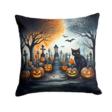 Load image into Gallery viewer, Black Cat Spooky Halloween Fabric Decorative Pillow