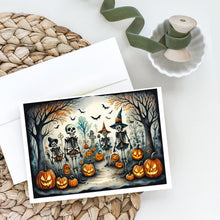 Load image into Gallery viewer, Calacas Skeletons Spooky Halloween Greeting Cards -  Blank Note Cards – 8-Pack of Artist-Designed Cards with Envelopes