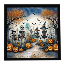 Load image into Gallery viewer, Calacas Skeletons Spooky Halloween Framed Metal Print