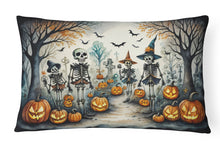Load image into Gallery viewer, Calacas Skeletons Spooky Halloween Fabric Decorative Pillow