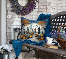Load image into Gallery viewer, Calacas Skeletons Spooky Halloween Fabric Decorative Pillow