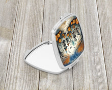 Load image into Gallery viewer, Calacas Skeletons Spooky Halloween Compact Mirror – Stylish Purse Mirror with Artistic Covers