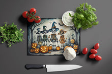 Load image into Gallery viewer, Calacas Skeletons Spooky Halloween Glass Cutting Boards – Durable, Decorative Kitchen Art Large