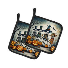 Load image into Gallery viewer, Calacas Skeletons Spooky Halloween Pot Holders - Set of 2 Decorative Kitchen Helpers | Made in the USA