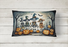 Load image into Gallery viewer, Calacas Skeletons Spooky Halloween Fabric Decorative Pillow