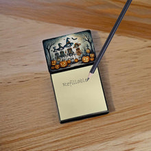 Load image into Gallery viewer, Calacas Skeletons Spooky Halloween Sticky Note Holder- Refiilable Desk Accessory Note Pad
