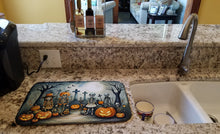 Load image into Gallery viewer, Calacas Skeletons Spooky Halloween Dish Drying Mat
