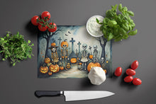 Load image into Gallery viewer, Calacas Skeletons Spooky Halloween Glass Cutting Boards – Durable, Decorative Kitchen Art Large