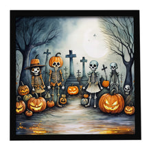 Load image into Gallery viewer, Calacas Skeletons Spooky Halloween Framed Metal Print