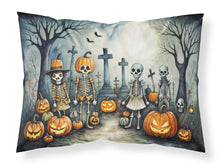 Load image into Gallery viewer, Calacas Skeletons Spooky Halloween Fabric Standard Pillowcase – Artistic Decorative Front, White Back