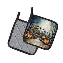 Load image into Gallery viewer, Calacas Skeletons Spooky Halloween Pot Holders - Set of 2 Decorative Kitchen Helpers | Made in the USA