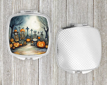 Load image into Gallery viewer, Calacas Skeletons Spooky Halloween Compact Mirror – Stylish Purse Mirror with Artistic Covers