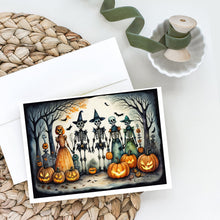 Load image into Gallery viewer, Calacas Skeletons Spooky Halloween Greeting Cards -  Blank Note Cards – 8-Pack of Artist-Designed Cards with Envelopes