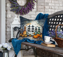 Load image into Gallery viewer, Calacas Skeletons Spooky Halloween Fabric Decorative Pillow
