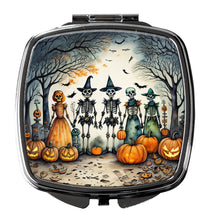 Load image into Gallery viewer, Calacas Skeletons Spooky Halloween Compact Mirror – Stylish Purse Mirror with Artistic Covers