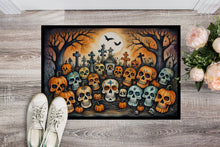 Load image into Gallery viewer, Calaveras Sugar Skulls Spooky Halloween Doormat -  18x27 Decorative Floor Mat – Indoor/Outdoor Rug