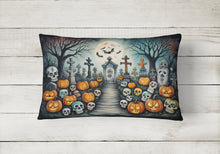 Load image into Gallery viewer, Calaveras Sugar Skulls Spooky Halloween Fabric Decorative Pillow