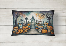 Load image into Gallery viewer, Calaveras Sugar Skulls Spooky Halloween Fabric Decorative Pillow