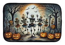 Load image into Gallery viewer, Dancing Skeletons Spooky Halloween Dish Drying Mat